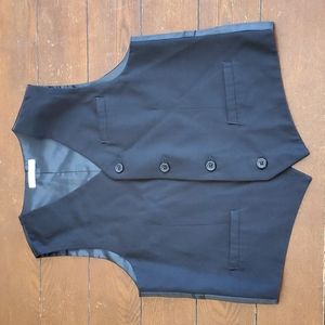 Izod lined black formal suit dress vest waistcoat size 14 16 regular
